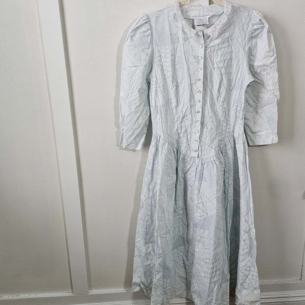 Vintage My Michelle Maxi Dress 11/12 Cotton Lace Collar Cottagecore 90s USA